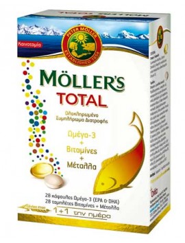 Moller's Total Ωμέγα 3, Βιταμίνες & Μέταλλα (28 caps + 28 tabs)