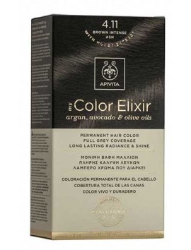 Apivita My Color Elixir Μόνιμη Βαφή Μαλλιών 4.11 Καστανό Έντονο Σαντρέ