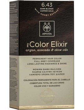 Apivita My Color Elixir Μόνιμη Βαφή Μαλλιών 6.43 Ξανθό Σκούρο Χάλκινο Μελί