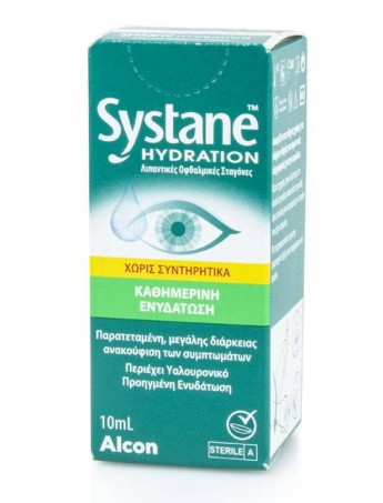 Systane Hydration Χωρίς Συντηρητικά Οφθαλμικές Σταγόνες με Υαλουρονικό Οξύ - 10ml