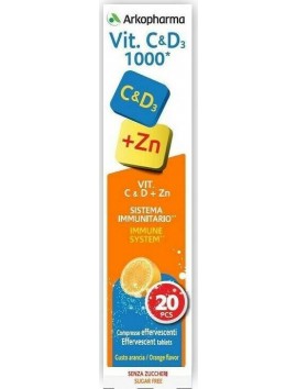 Arkopharma Vitamin C & D3 + Zn 1000iu Πορτοκάλι - 20eff.tabs