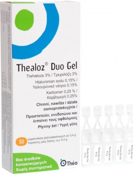 Thealoz Duo Gel Οφθαλμικές Σταγόνες με Υαλουρονικό Οξύ για Ξηροφθαλμία - 30x0.4gr