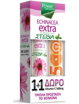 Power Health Echinacea Extra με Στέβια 24eff.tabs & Δώρο Vitamin C 500mg 20eff.tabs